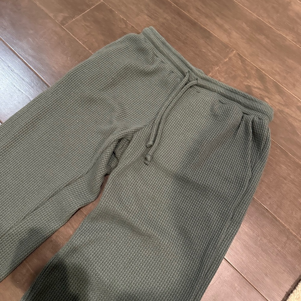 Green Waffle Knit Joggers